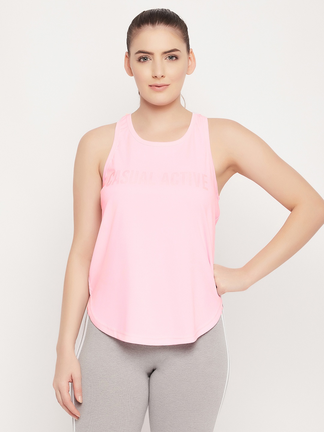 

Clovia Women Pink Typography Printed T-shirt