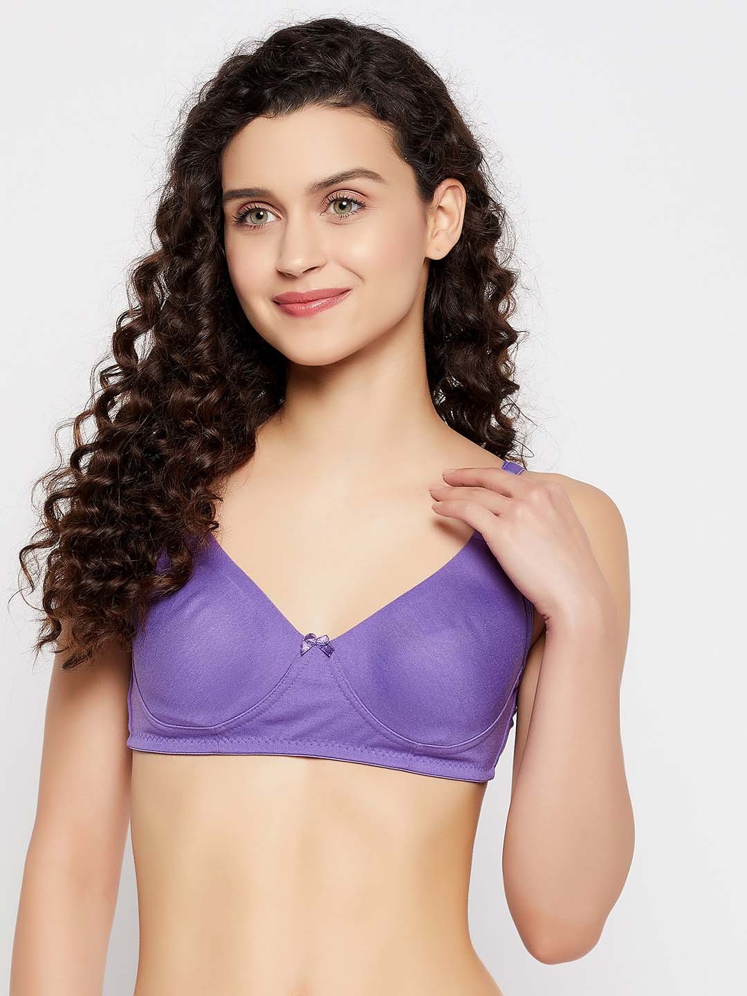 

Clovia Purple Non-Padded Cotton Bra