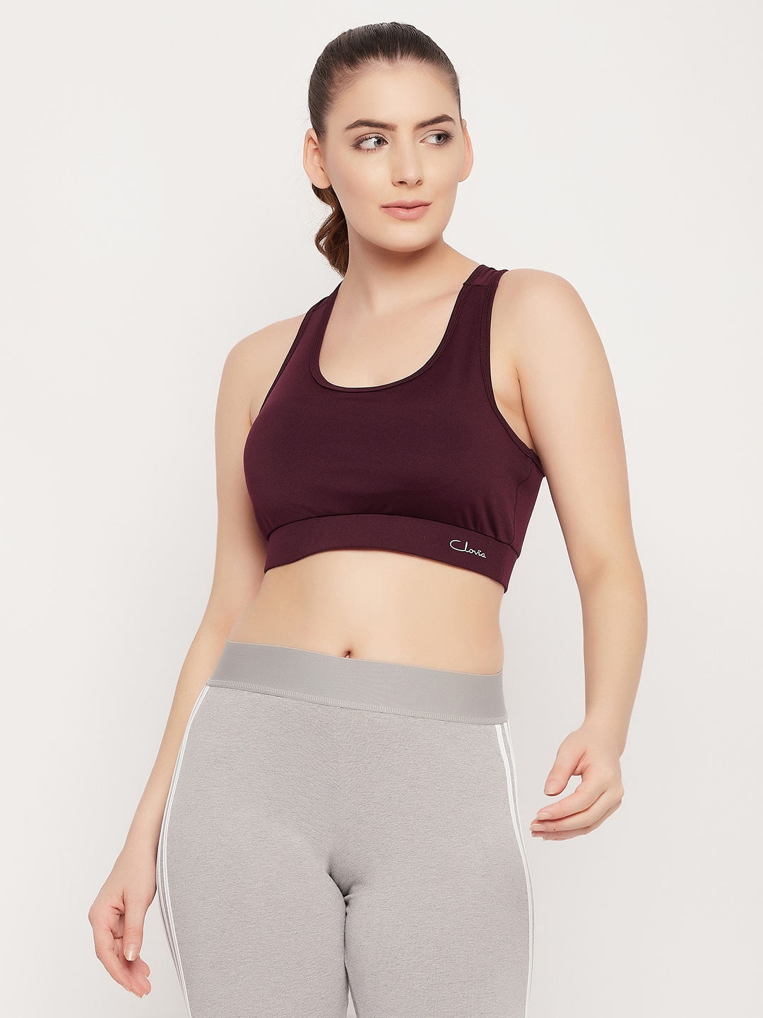 

Clovia Purple Lightly Padded Sports Bra