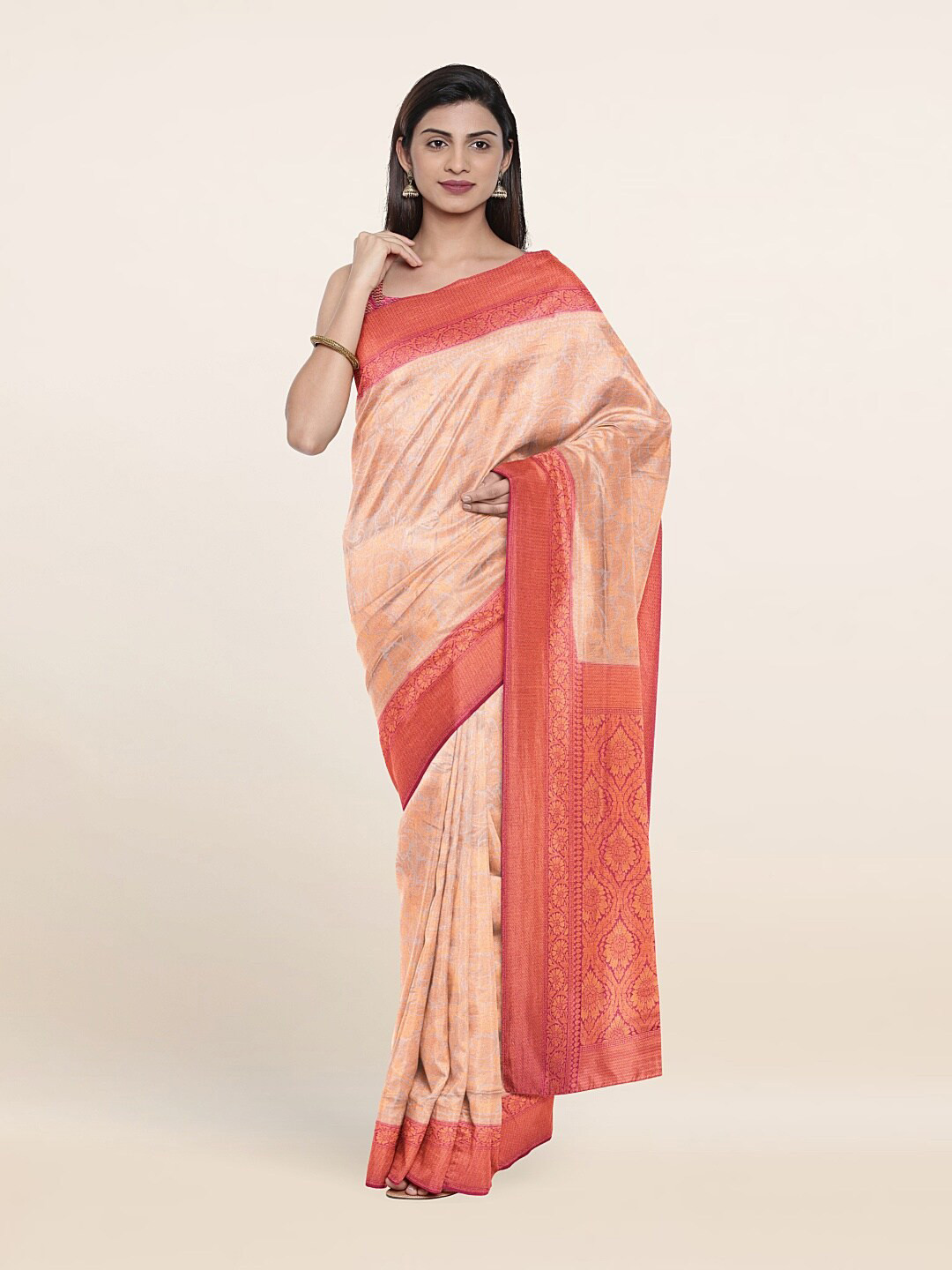 

Pothys Grey & Pink Woven Design Zari Art Silk Saree