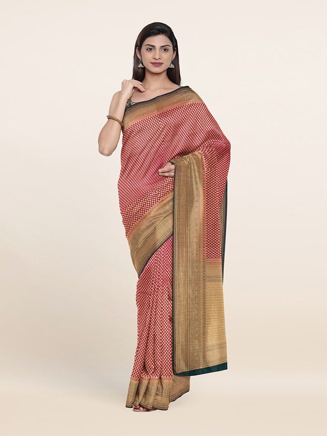 

Pothys Purple & Blue Ethnic Motifs Zari Art Silk Saree