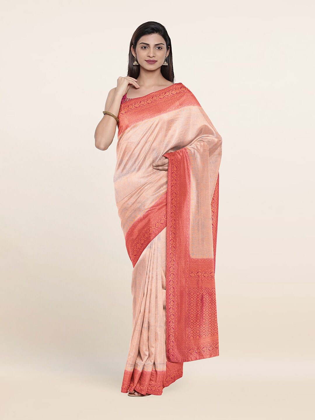 

Pothys Grey & Red Zari Art Silk Saree