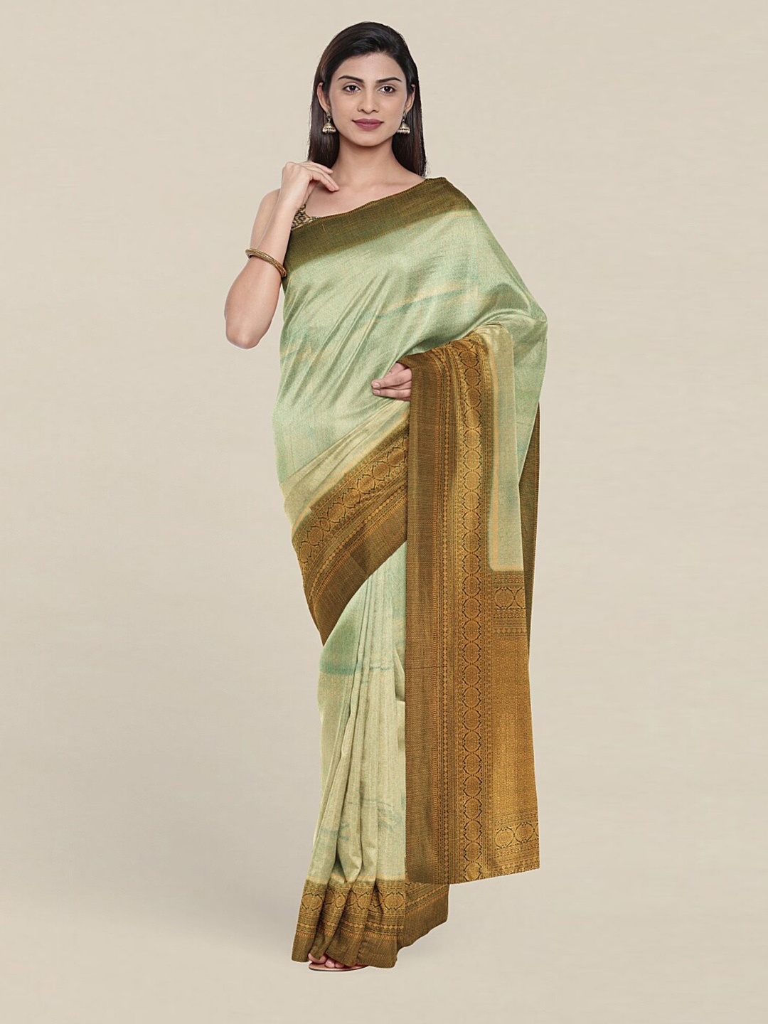 

Pothys Green & Blue Woven Design Zari Art Silk Saree