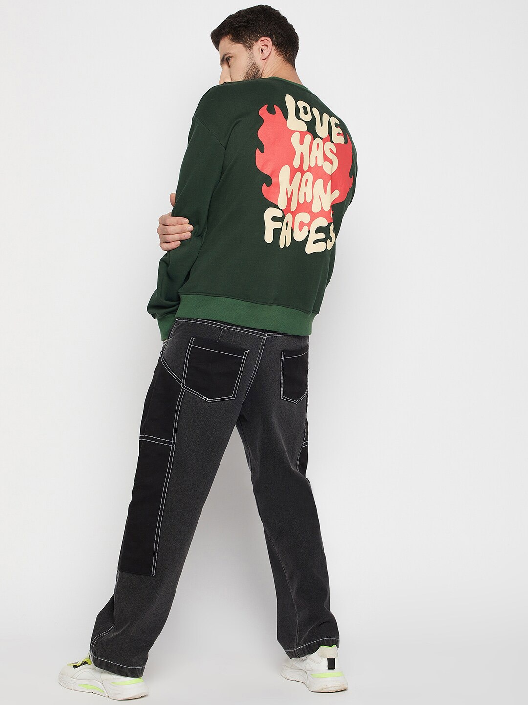 

FUGAZEE Typography Printed Sweatshirt, Green