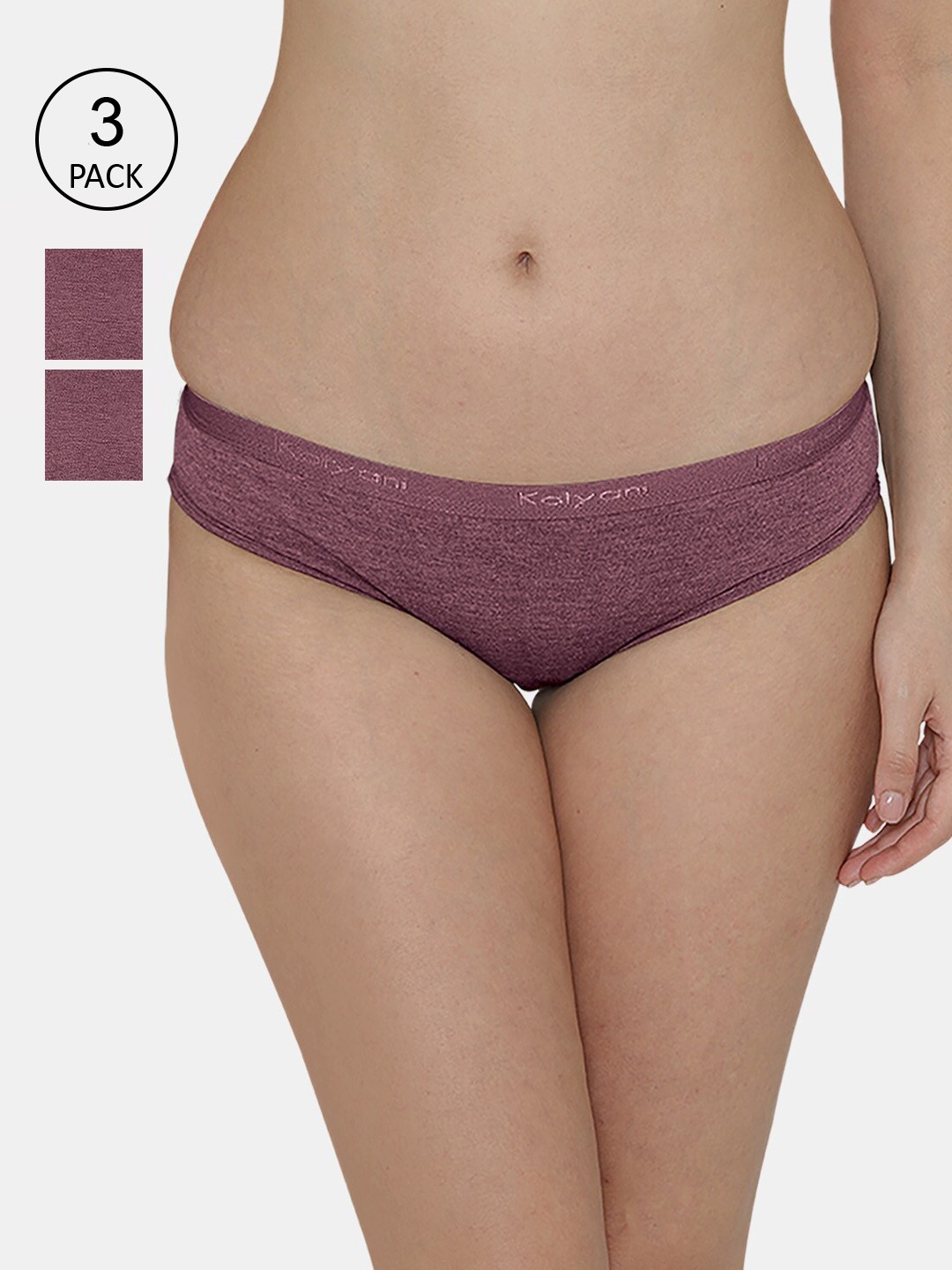 

Kalyani Women Pack Of 3 Purple Solid Bikini Briefs