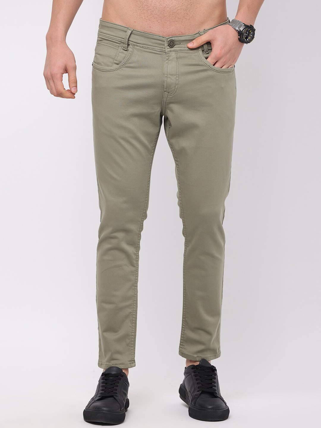 

Jean Cafe Men Jean Skinny Fit Jeans, Olive