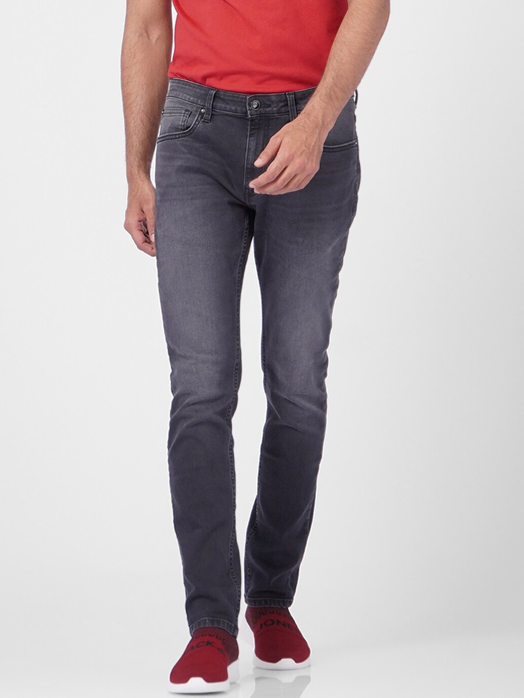 

Jack & Jones Men Ben Slim Fit Light Fade Stretchable Jeans, Grey