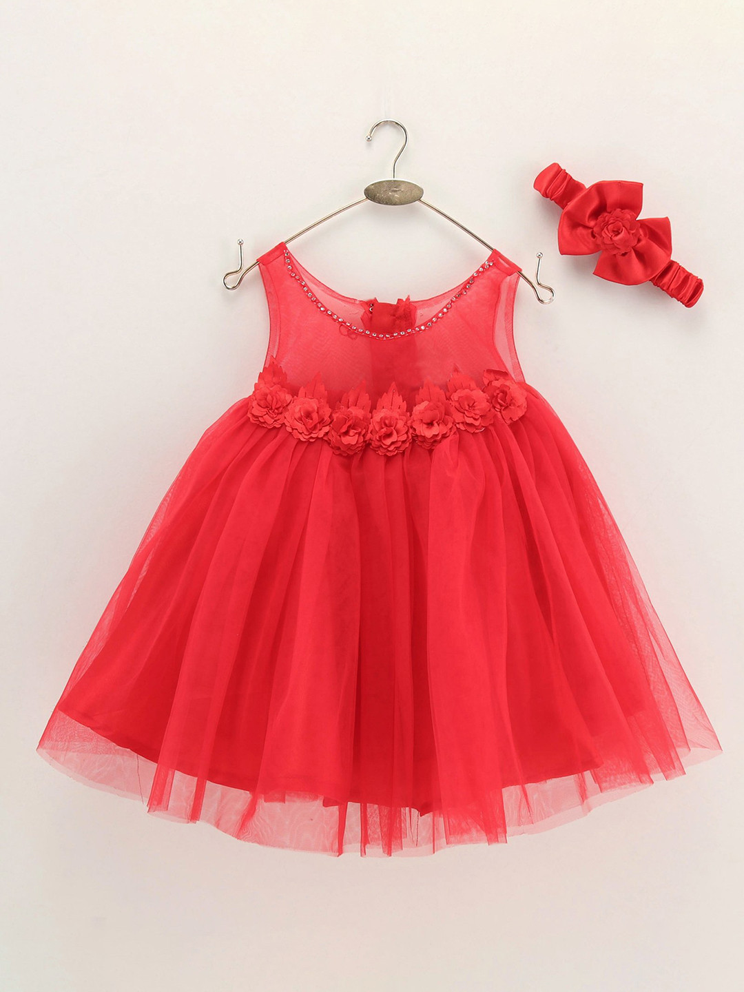 

Enfance Girls Red Net Dress