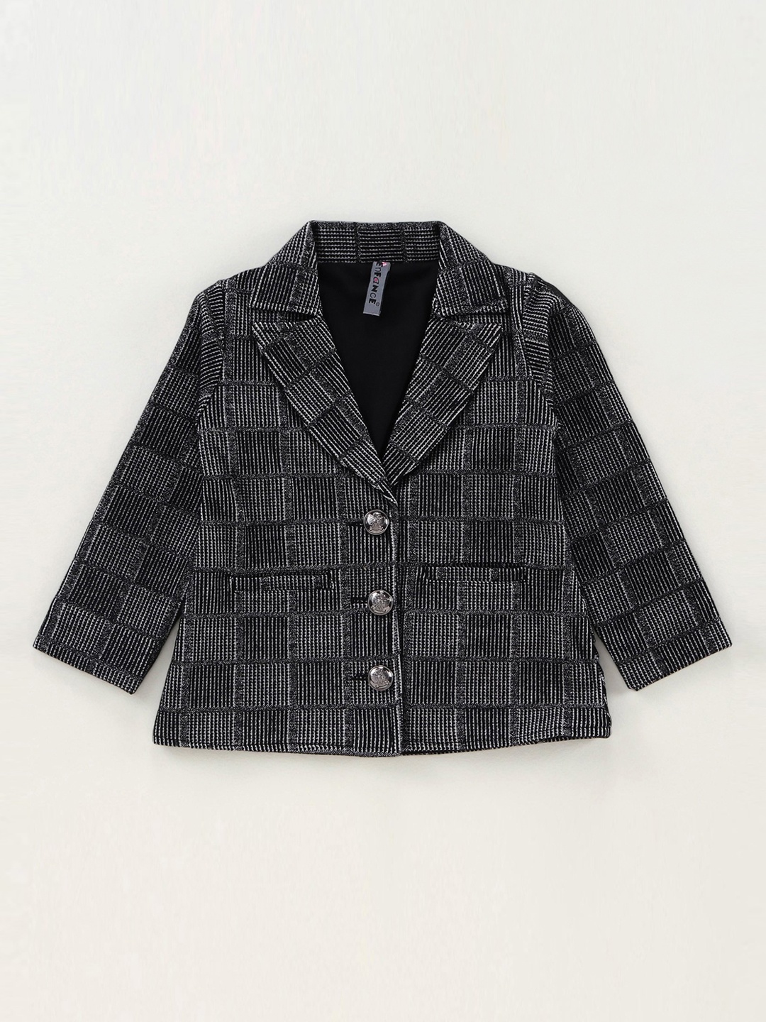 

Enfance Girls Black Checked Tailored Jacket