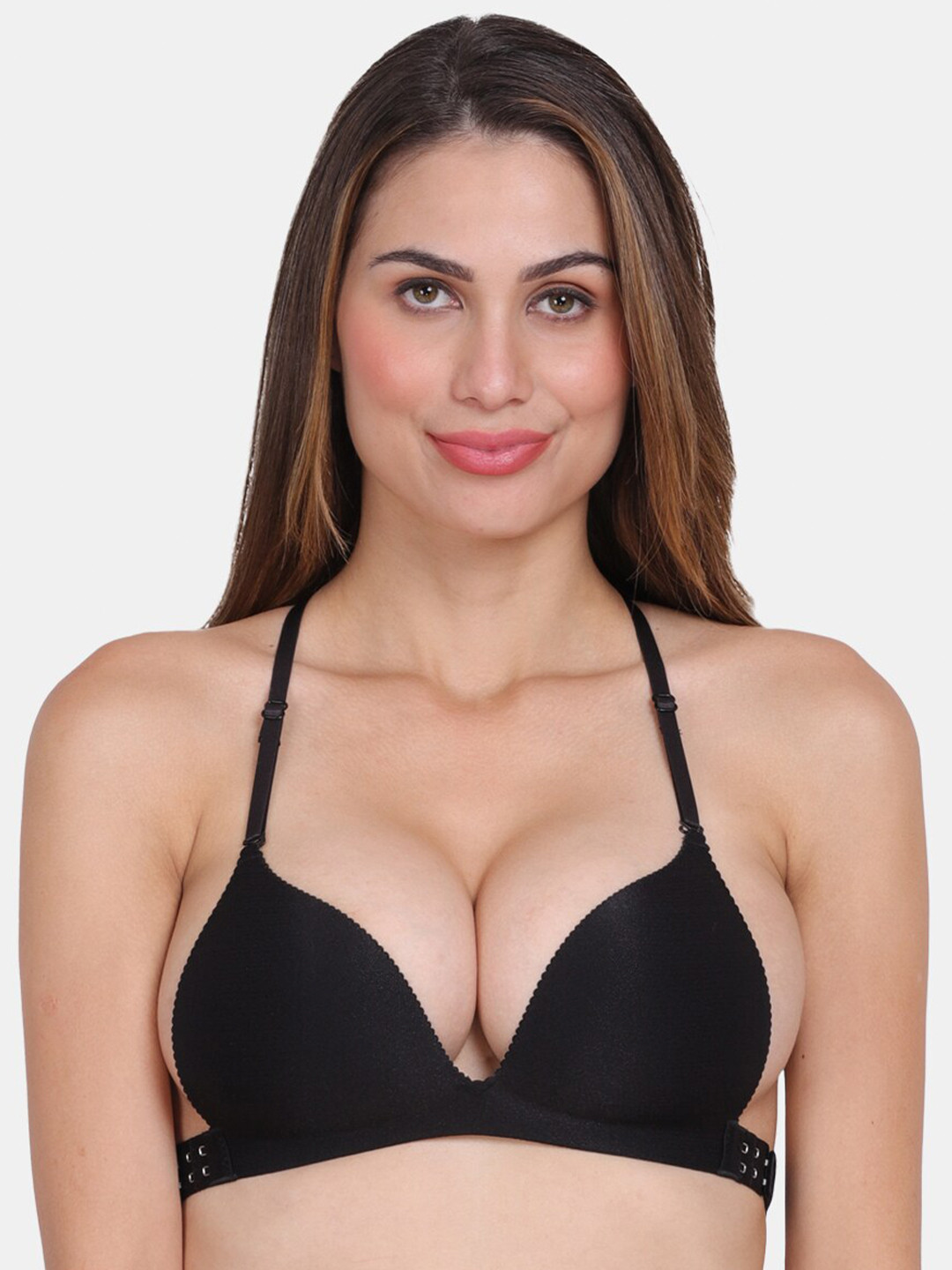 

Amour Secret Black Lightly Padded Side Closure Bra