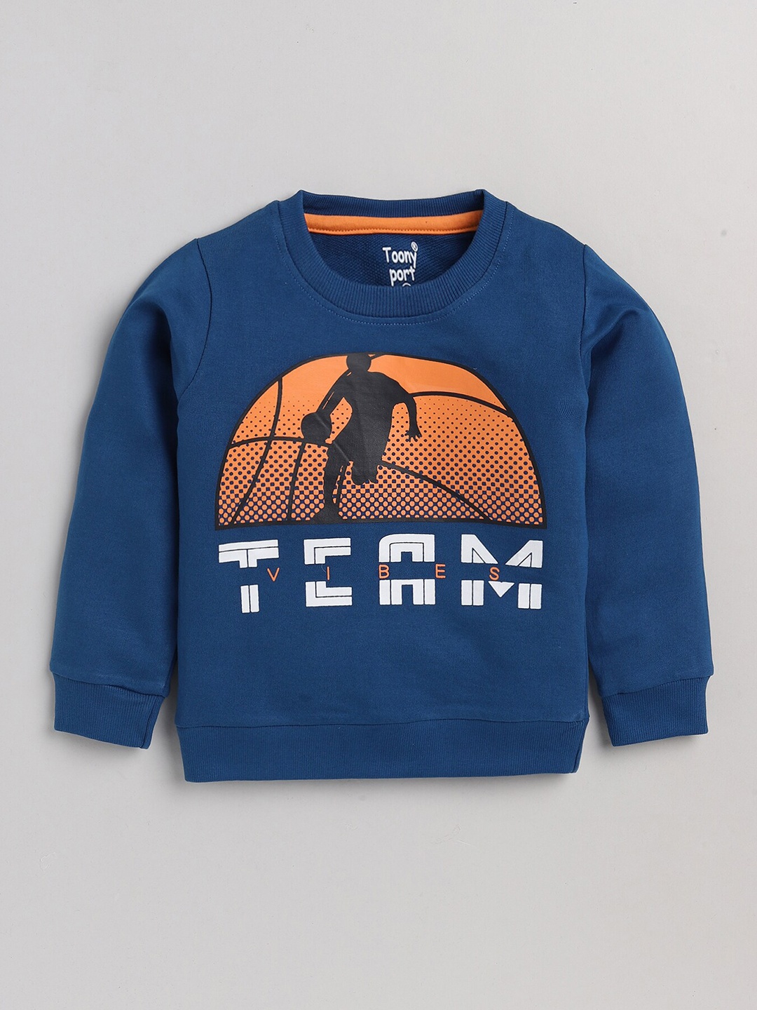 

Toonyport Kids Blue Printed Cotton Sweatshirt