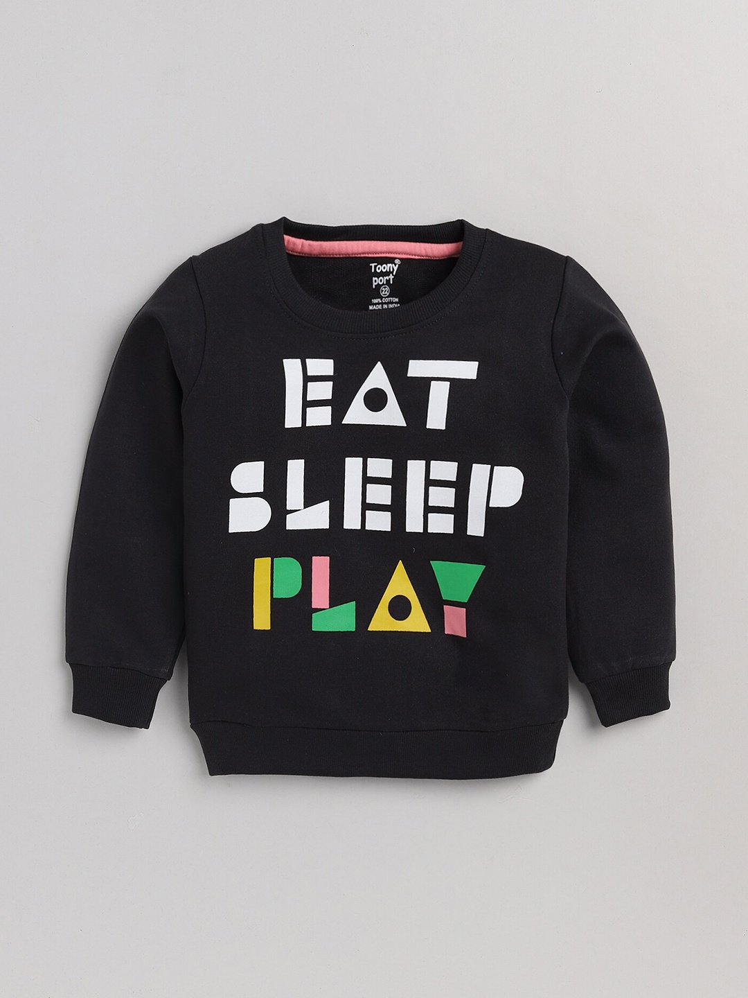 

Toonyport Kids Black Printed Cotton Sweatshirt
