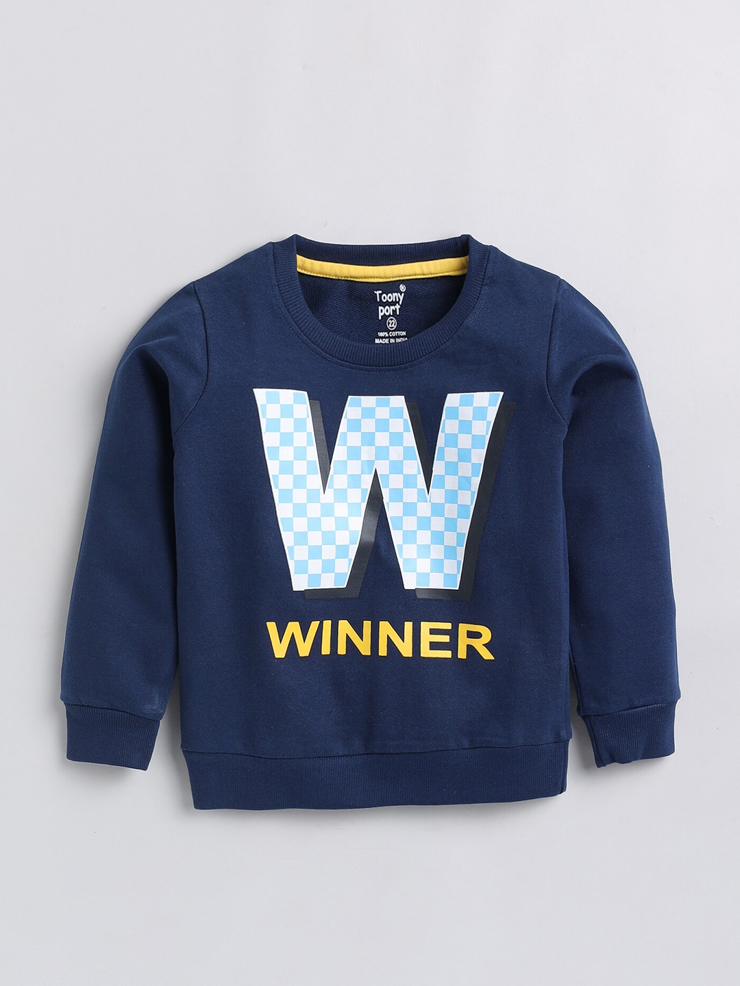 

Toonyport Unisex Kids Navy Blue Cotton Printed Sweatshirt