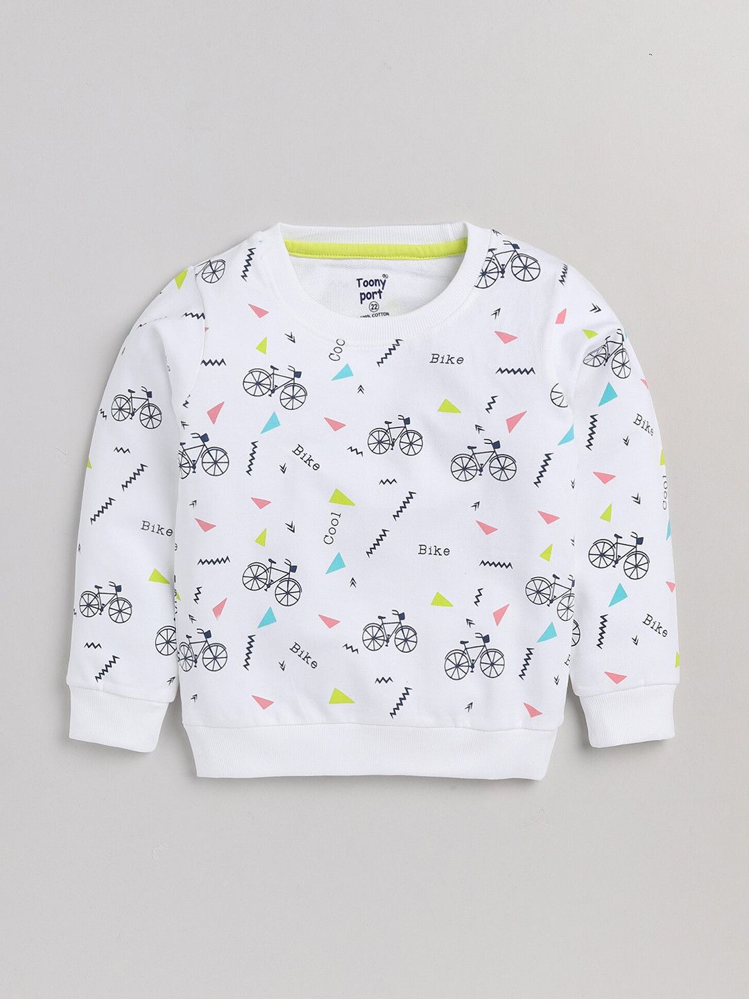

Toonyport Unisex Kids White Cotton Printed Sweatshirt