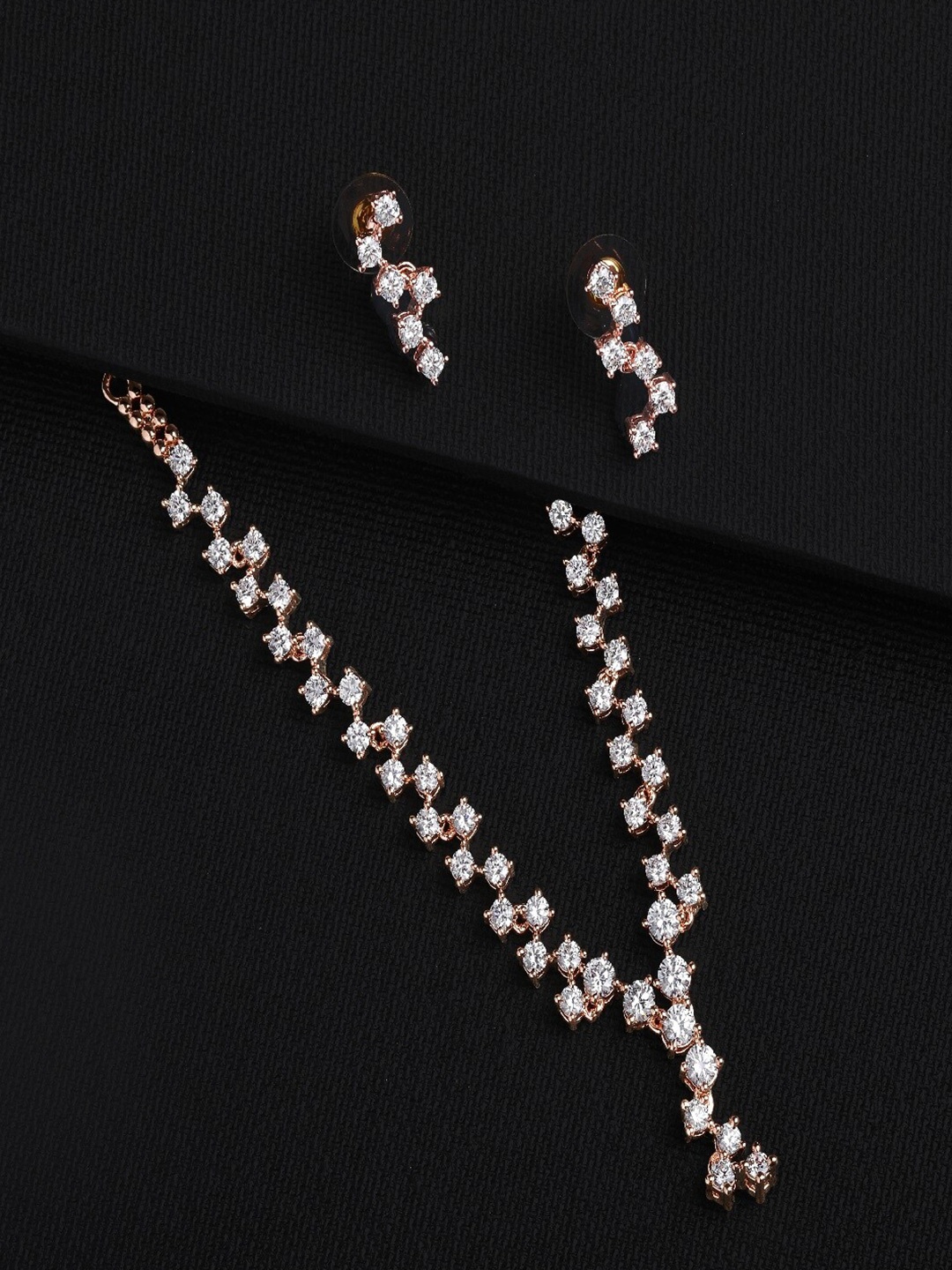

Mahi Rose Gold & White Rose Gold-Plated Necklace Set