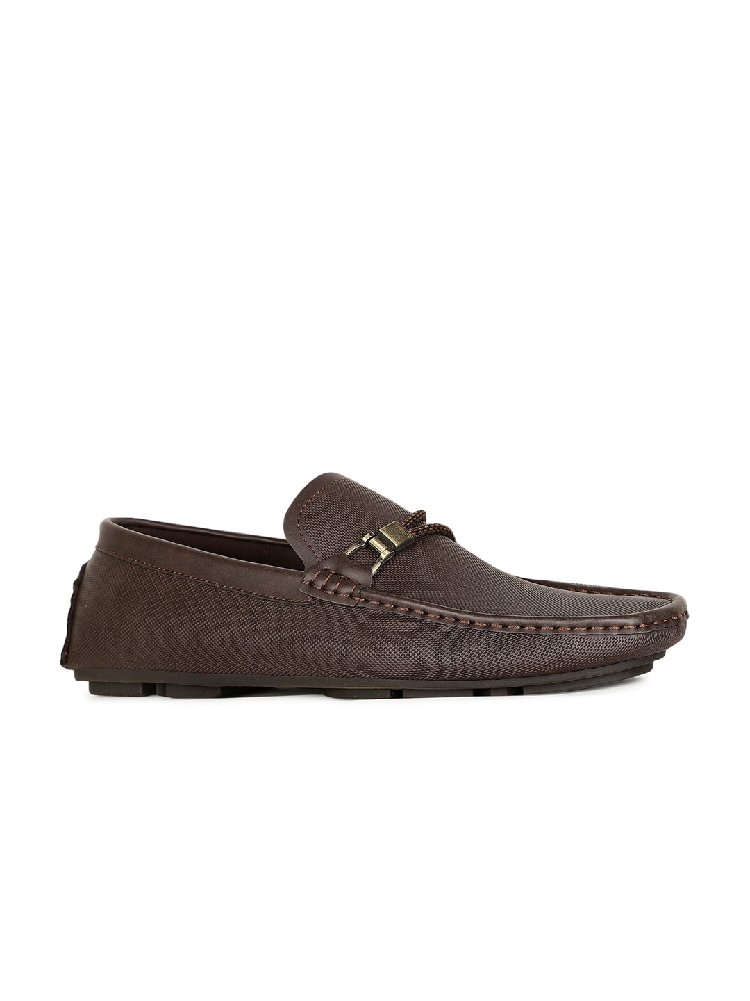 

Bata Men Brown Textured PU Loafers