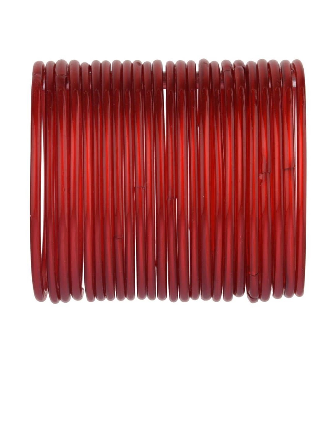 

Efulgenz Set Of 24 Red Solid Traditional Glass Bangles