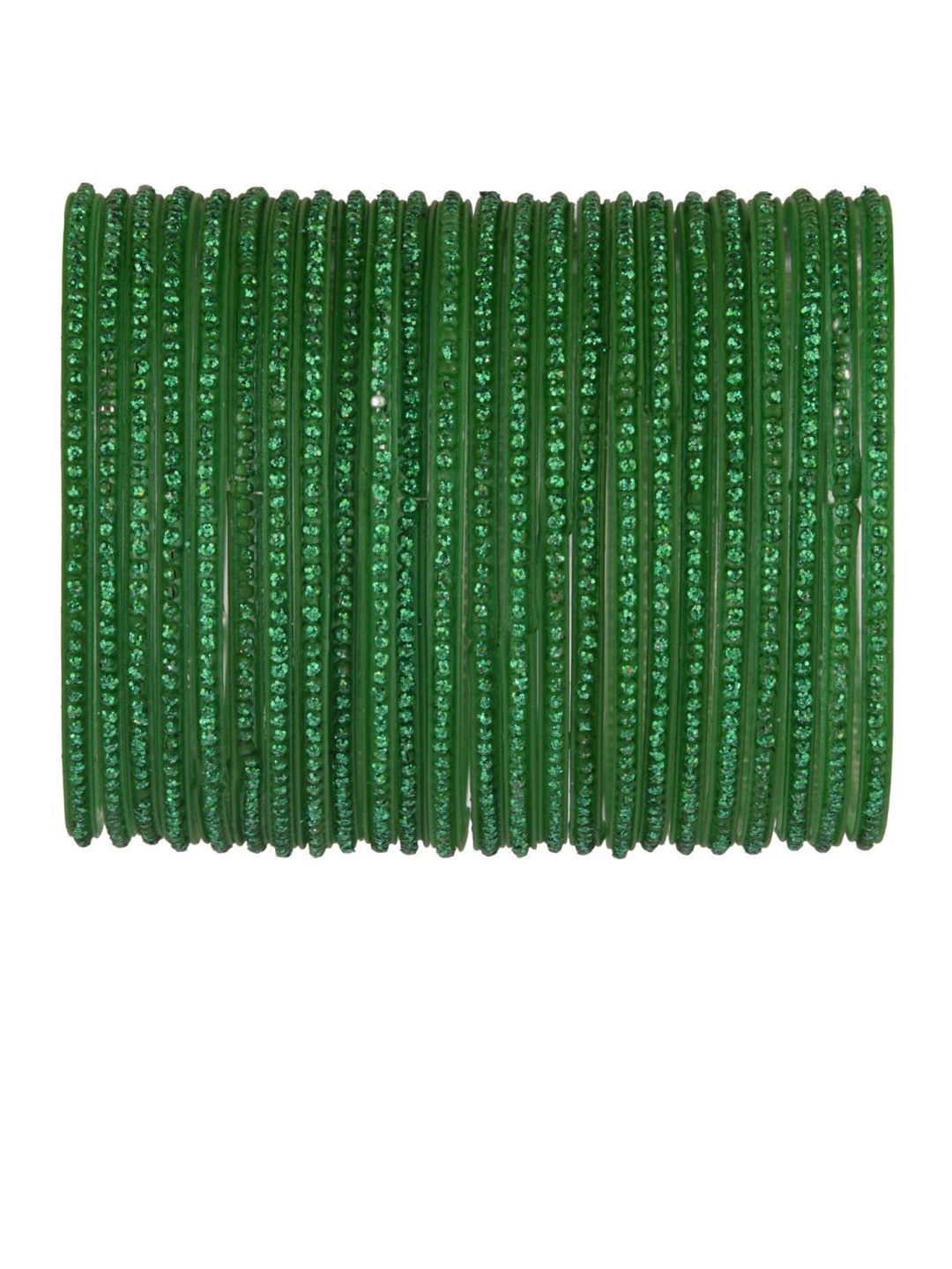 

Efulgenz Set of 24 Green Metal Bangles