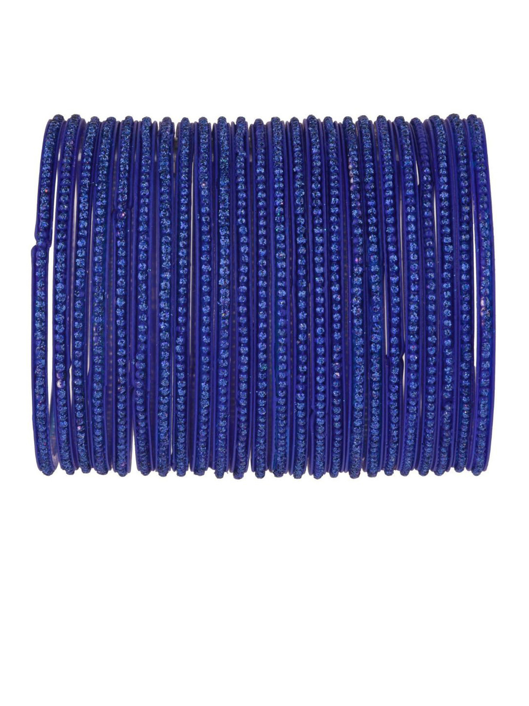 

Efulgenz Set Of 24 Navy Blue Stone-studded Bangles