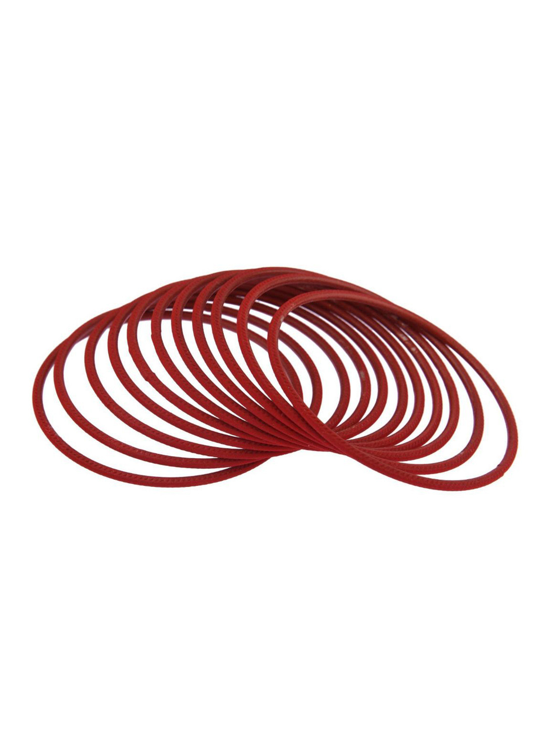 

Efulgenz Set Of 24 Red Solid Bangles