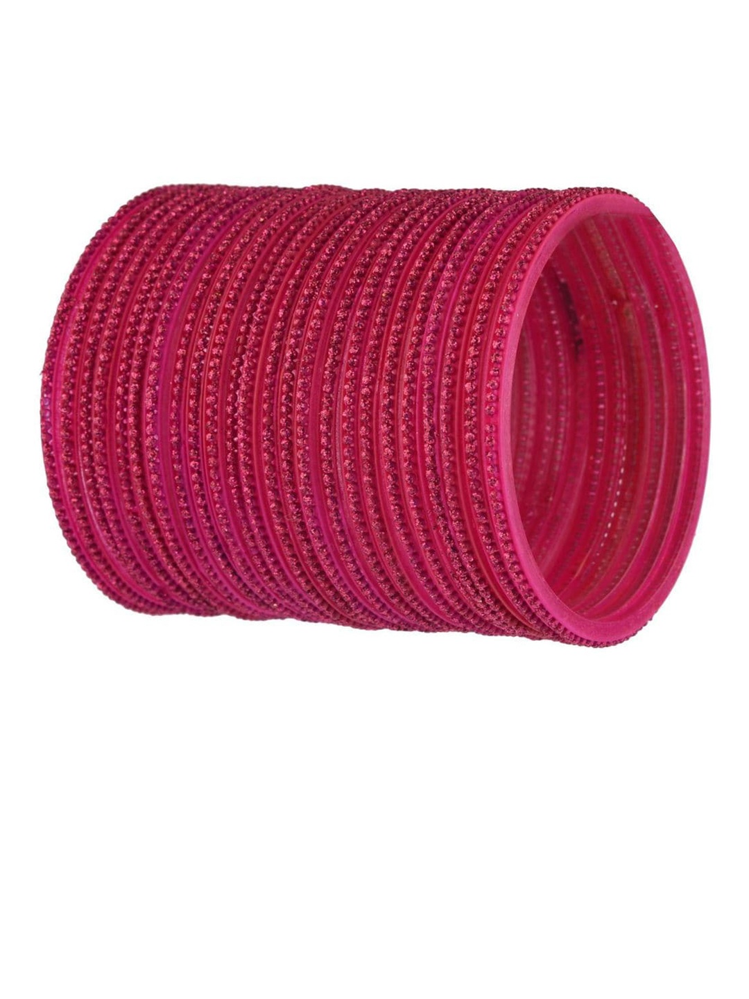 

Efulgenz Set Of 24 Dark Pink Solid Bangle