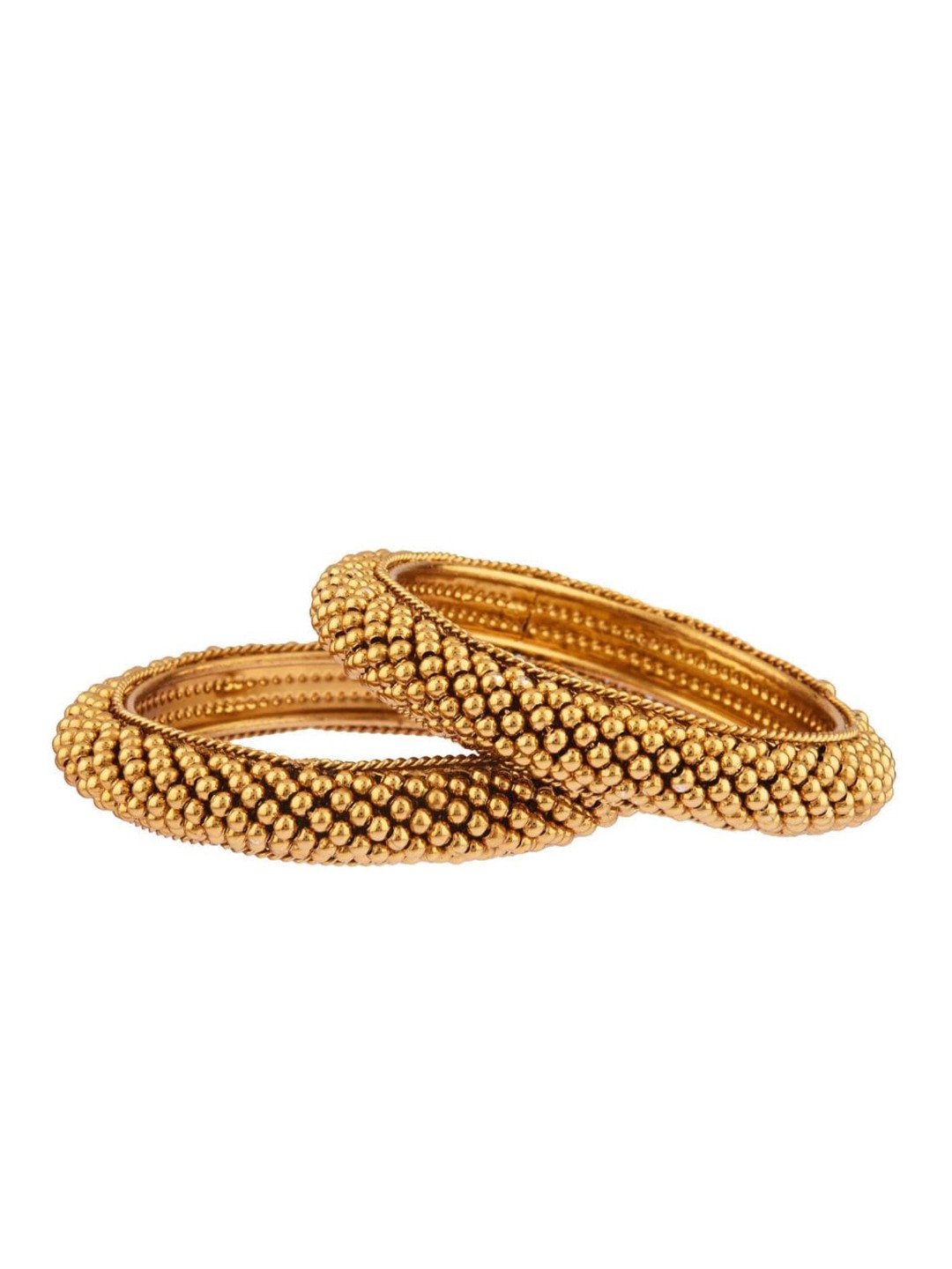 

Efulgenz Pack Of 2 Gold-Plated Beaded Bangles