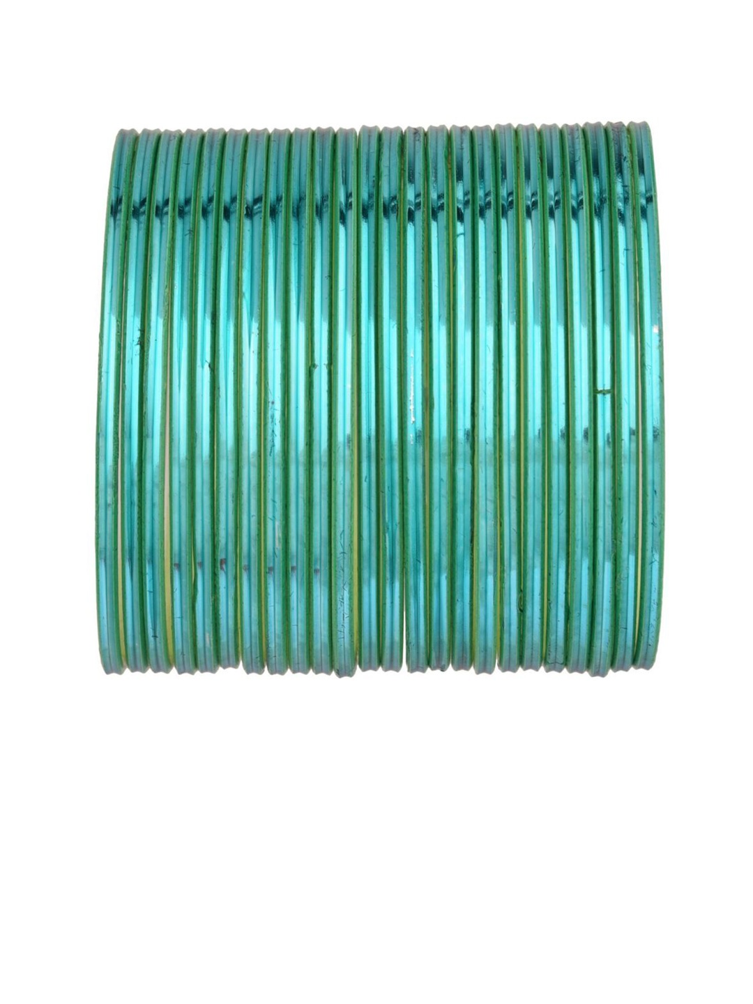 

Efulgenz Set Of 24 Sea Green Glossy Bangles