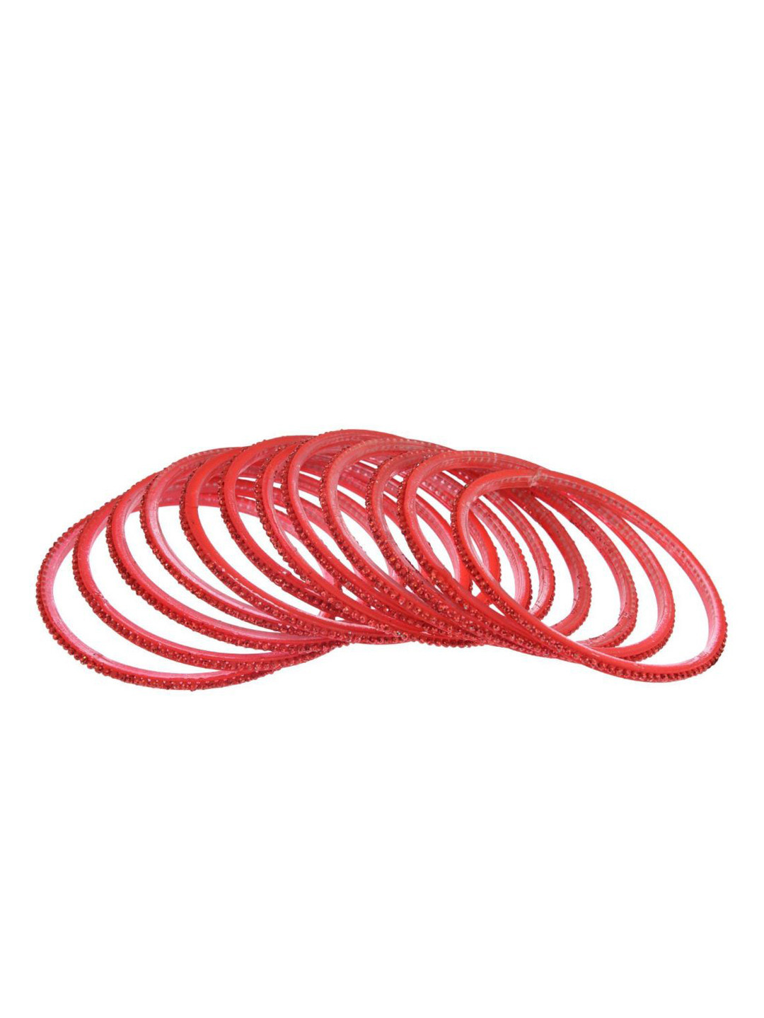 

Efulgenz Set Of 24 Red Solid Bangles