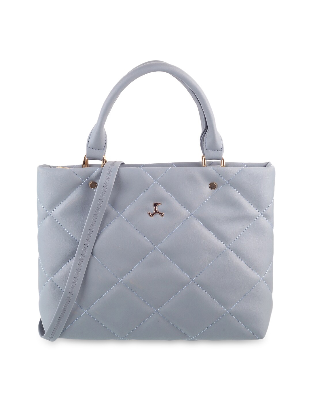 

Mochi Blue PU Structured Shoulder Bag with Quilted