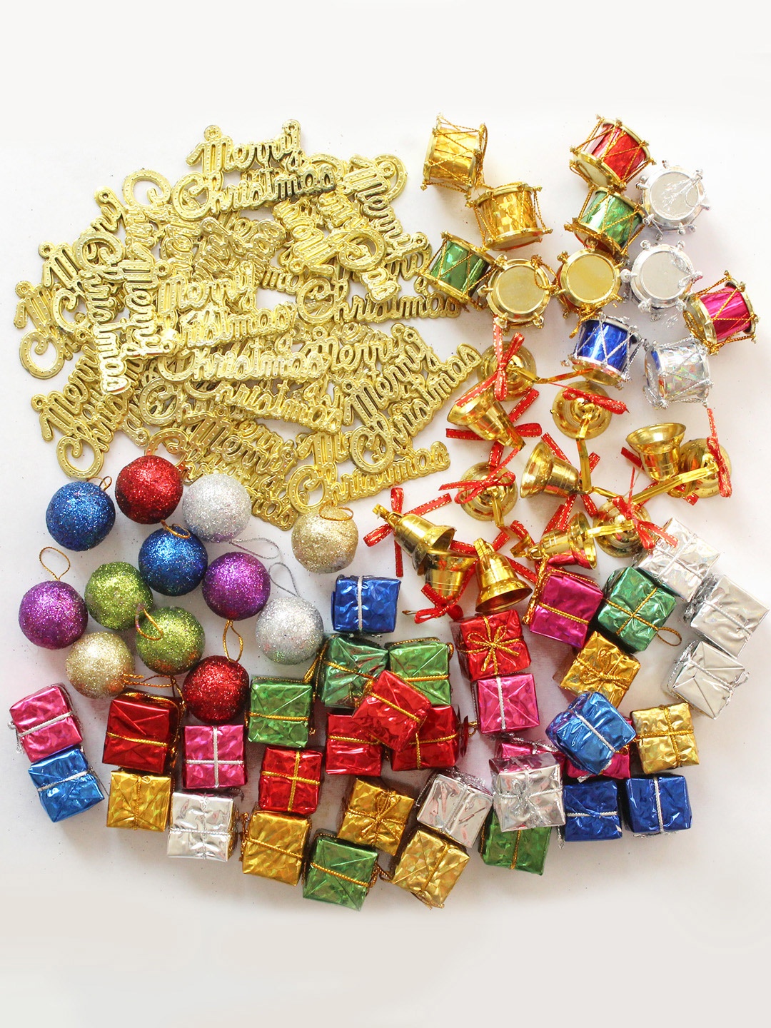 

TIED RIBBONS 98 Pcs Christmas Tree Decor Hanging Ornaments Props, Blue