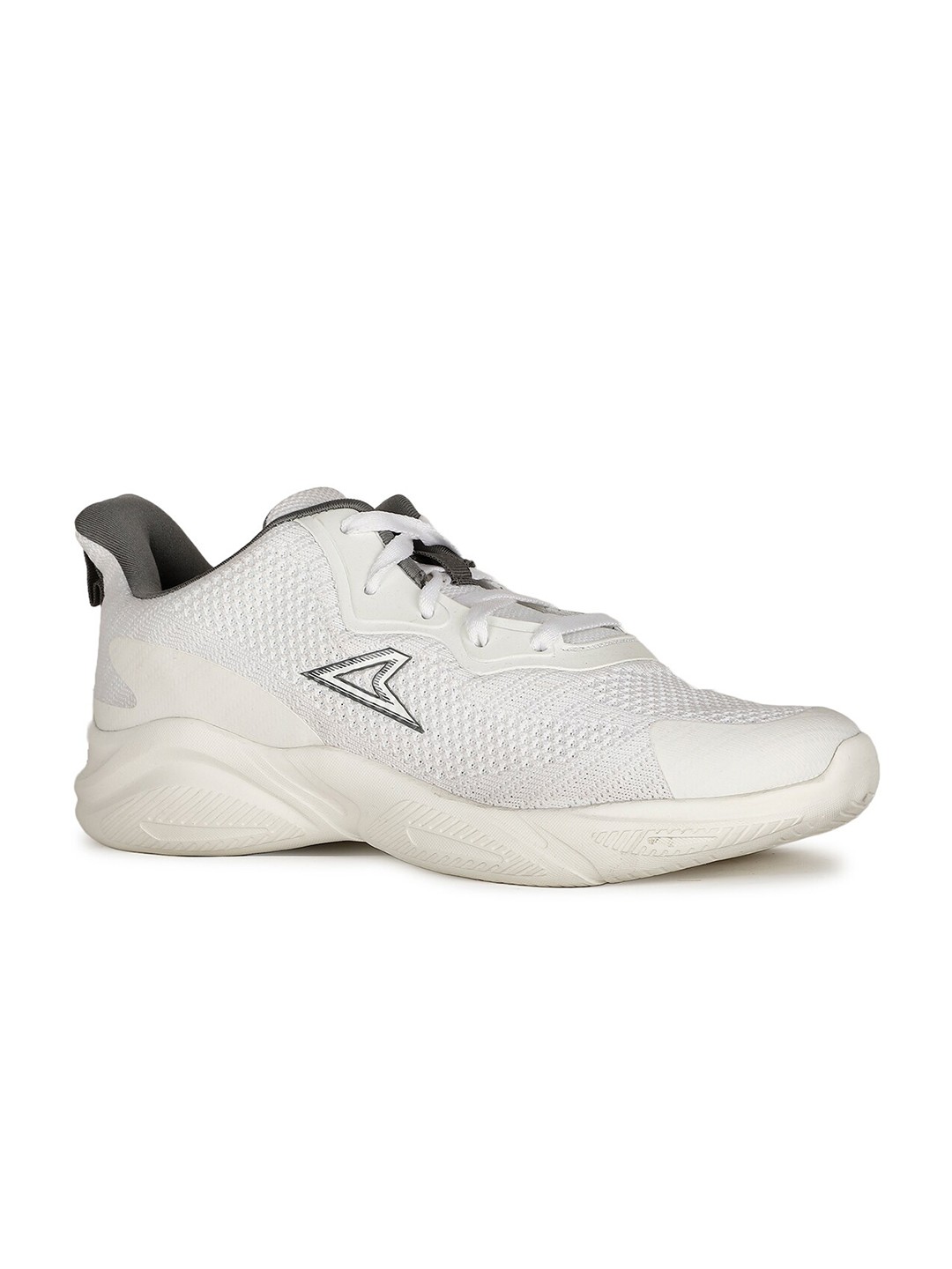

Power Men White Textile Running Non-Marking Sports Shoes