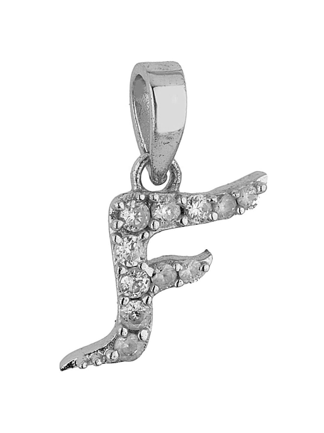 

Voylla Silver-Plated White CZ-Studded Pendant