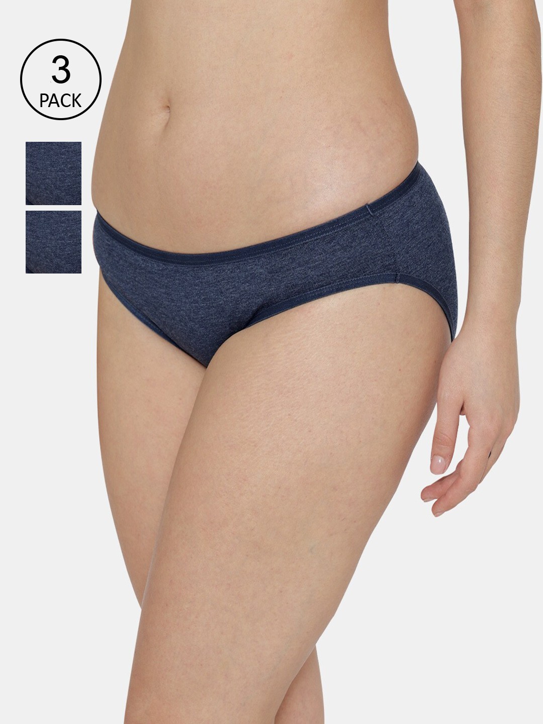 

Kalyani Women Pack Of 3 Blue Solid Bikini Briefs