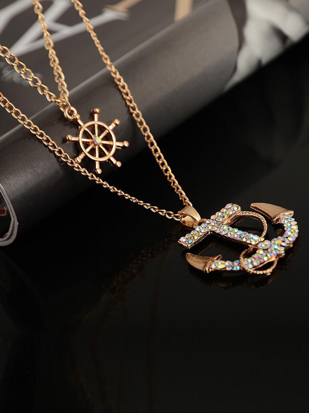 

Young & Forever Women Gold-Plated & White Brass Cubic Zirconia Necklace