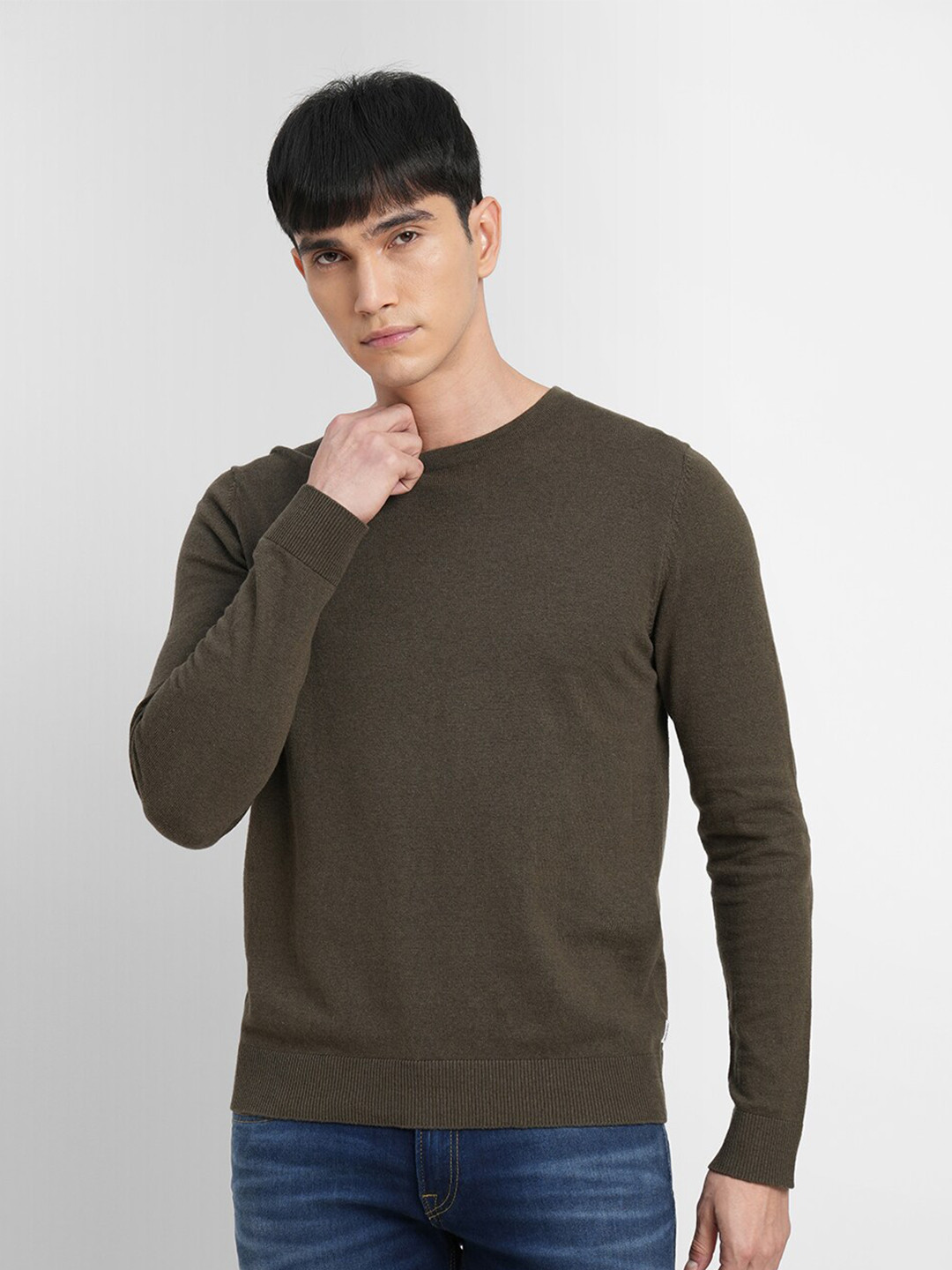 

Jack & Jones Men Olive Green Pullover