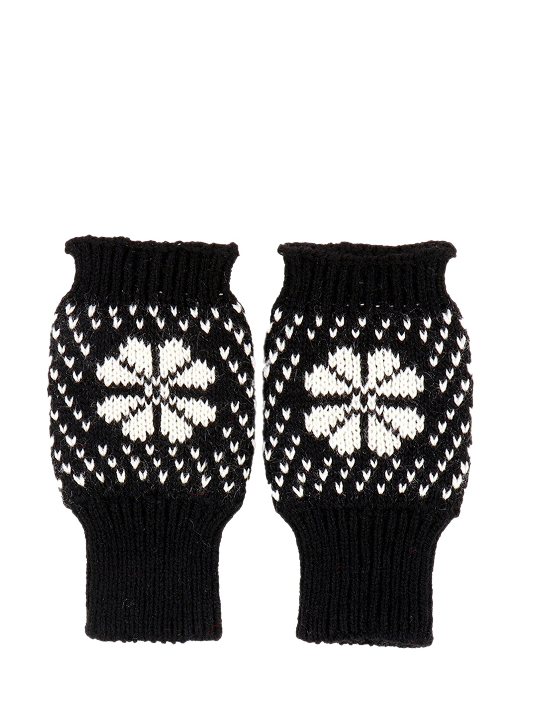

Bharatasya Kids Black & White Patterned Hand Gloves