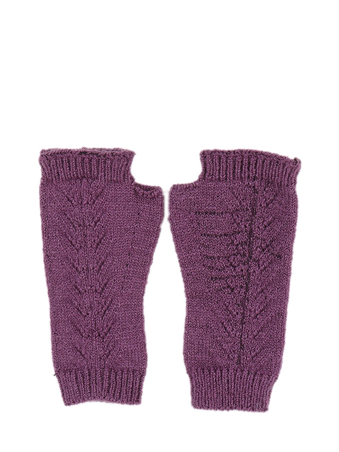 

Bharatasya Kids Purple Solid Acrylic Knitted Fingerless Thermal Gloves