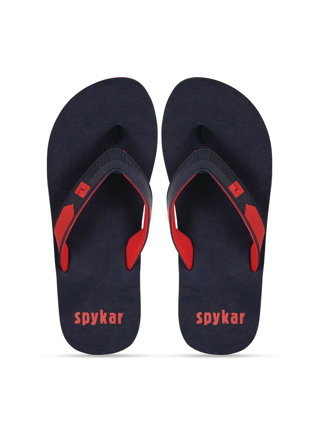 

SPYKAR Men Navy Blue & Red Printed Rubber Thong Flip-Flops