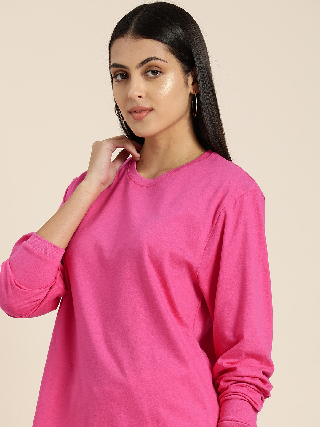 

Difference of Opinion Women Oversized Fit T-shirt, Pink