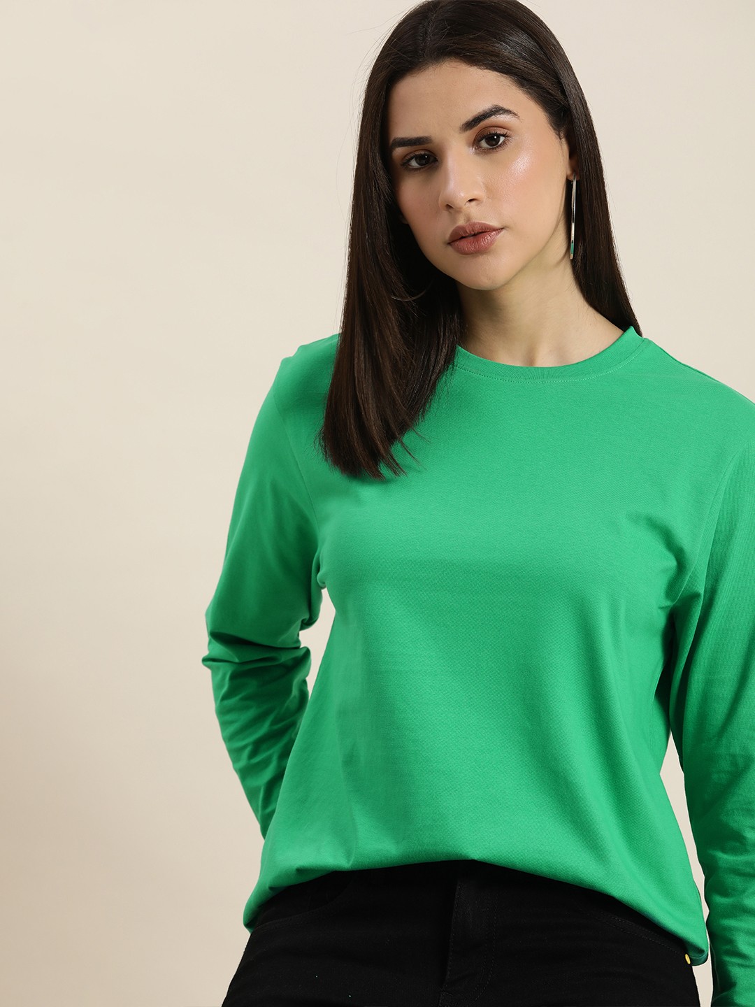 

DILLINGER Women Oversized Pure Cotton T-shirt, Green