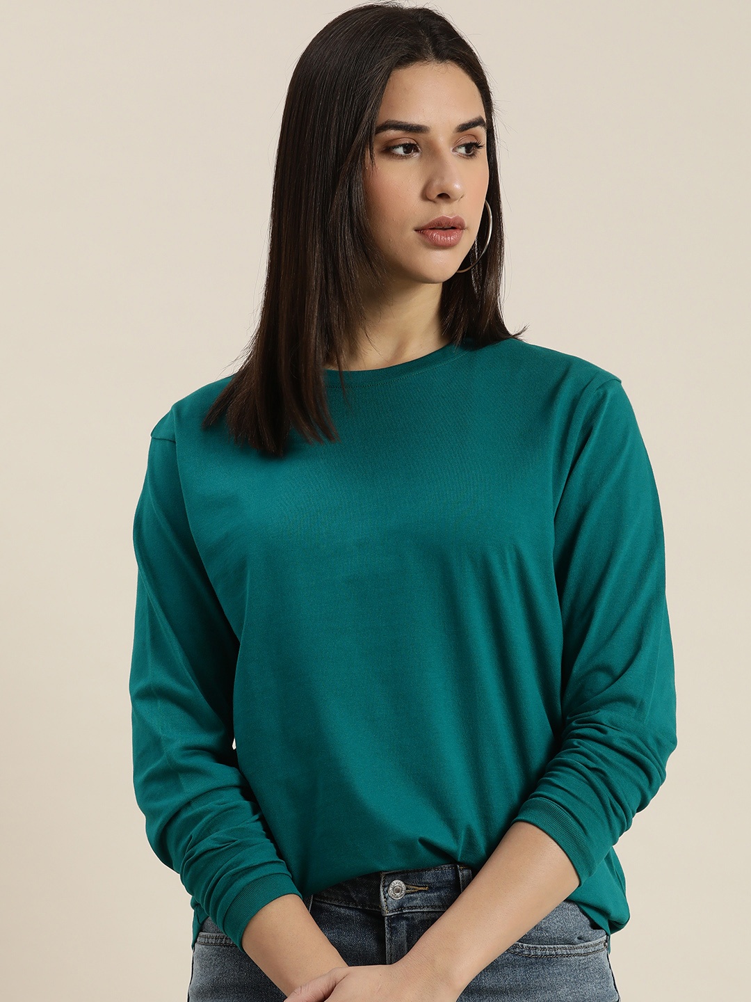 

DILLINGER Women Oversized Pure Cotton T-shirt, Green