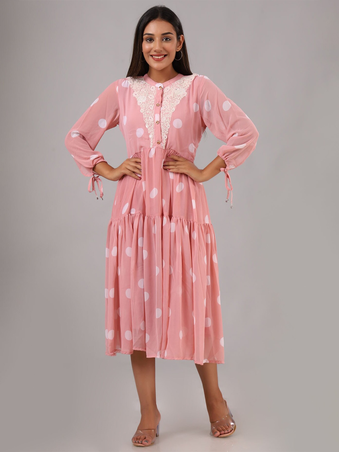 

FASHION DWAR Pink Midi Dress