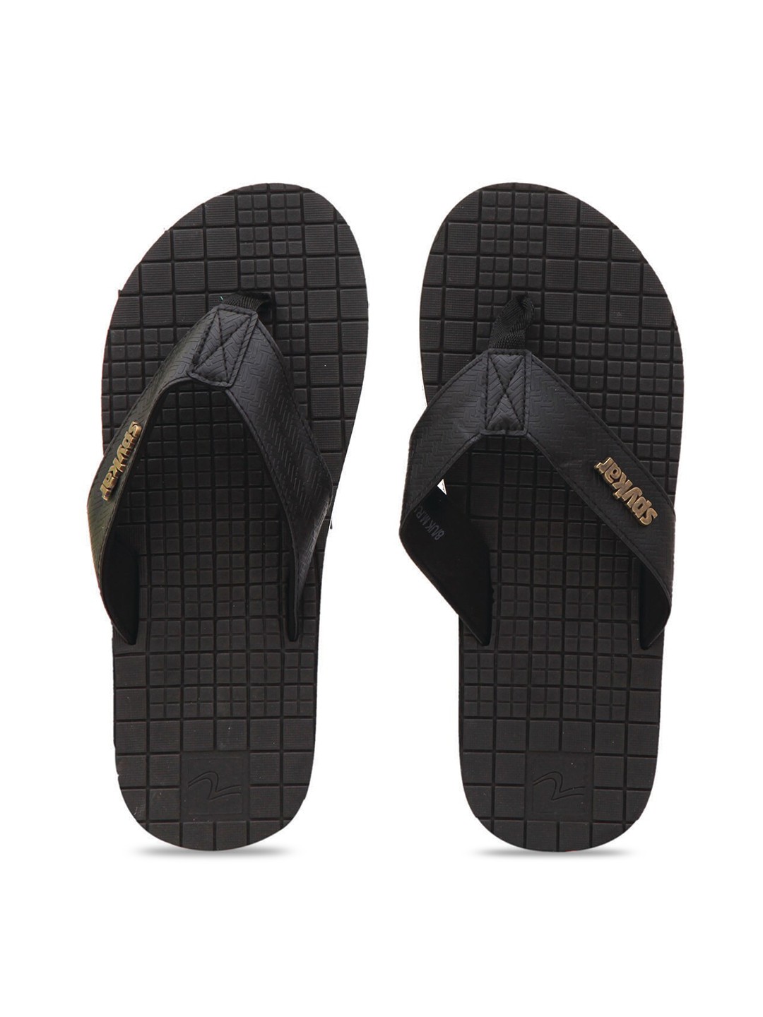 

SPYKAR Men Black & White Rubber Thong Flip-Flops