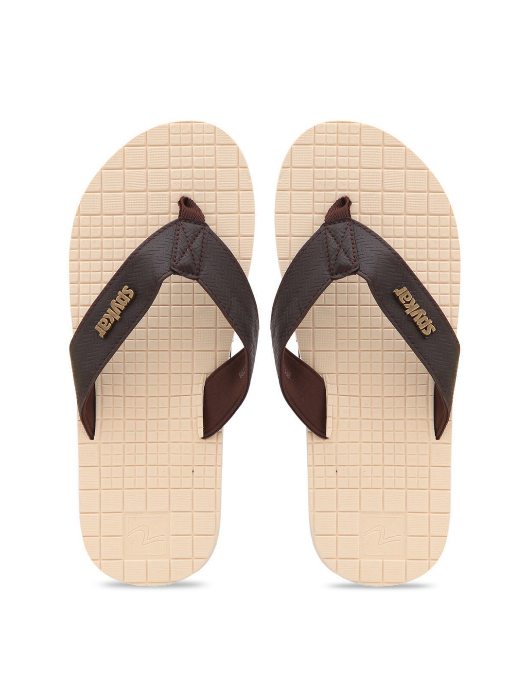 

SPYKAR Men Beige & White Rubber Thong Flip-Flops
