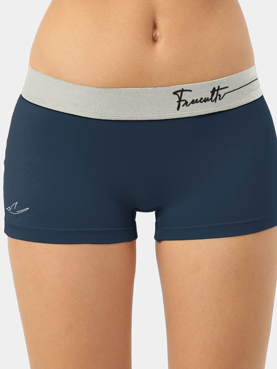 

FREECULTR Women Navy Blue Solid Micromodel Boy Short Briefs