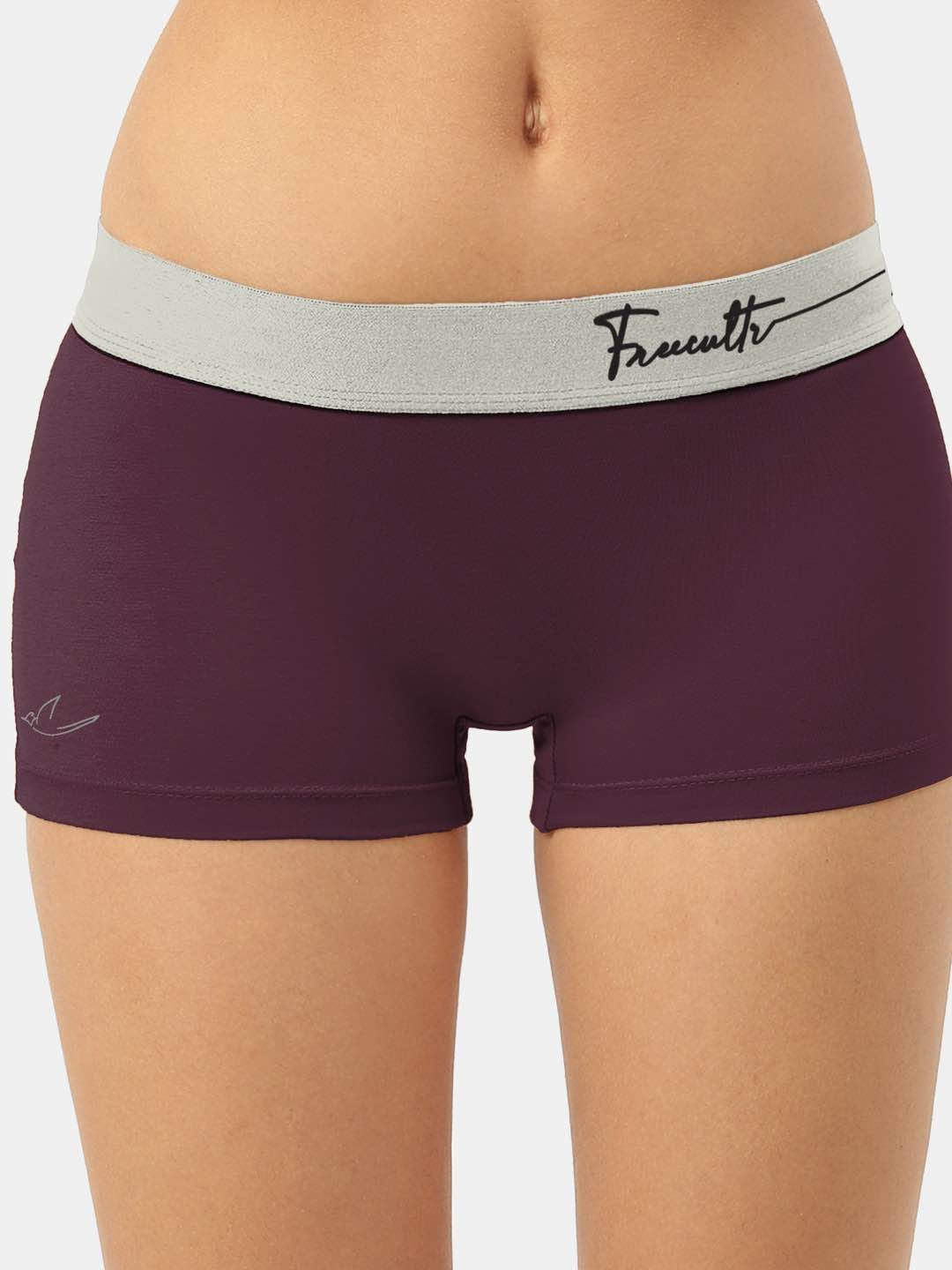 

FREECULTR Women Wine Solid Micromodal Boyshorts Briefs, Champagne
