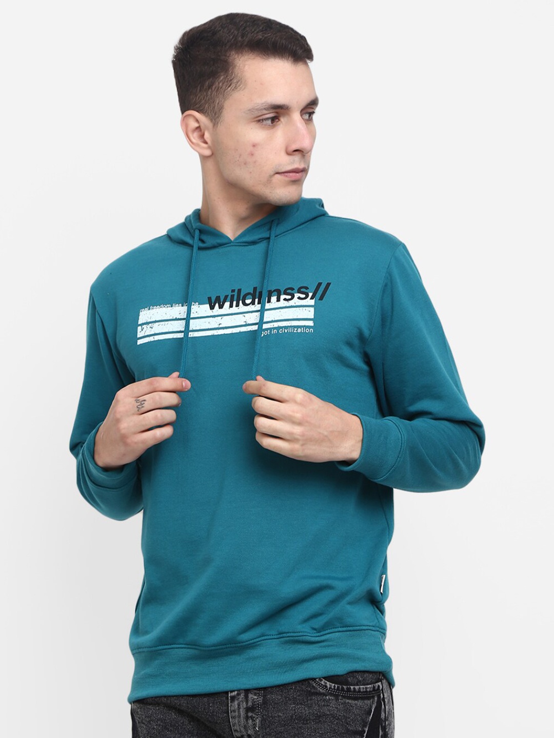 

V-Mart Men Green Cotton Printed Sweatshirt