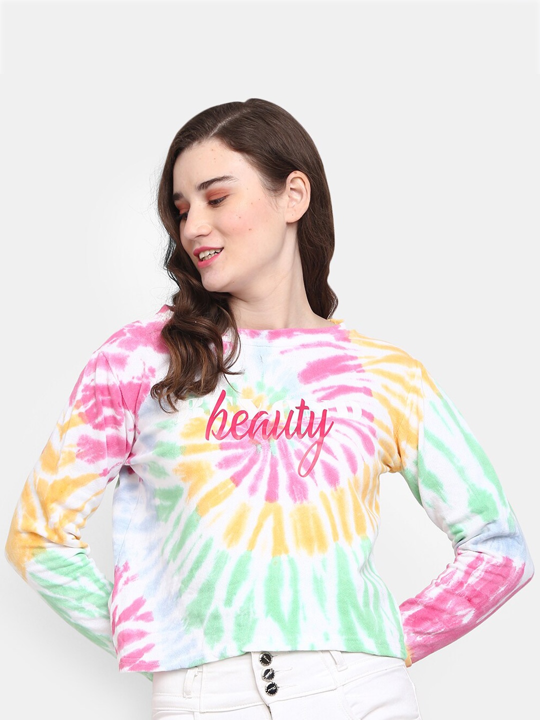 

V-Mart Women Pink Cotton Printed Sweatshirt