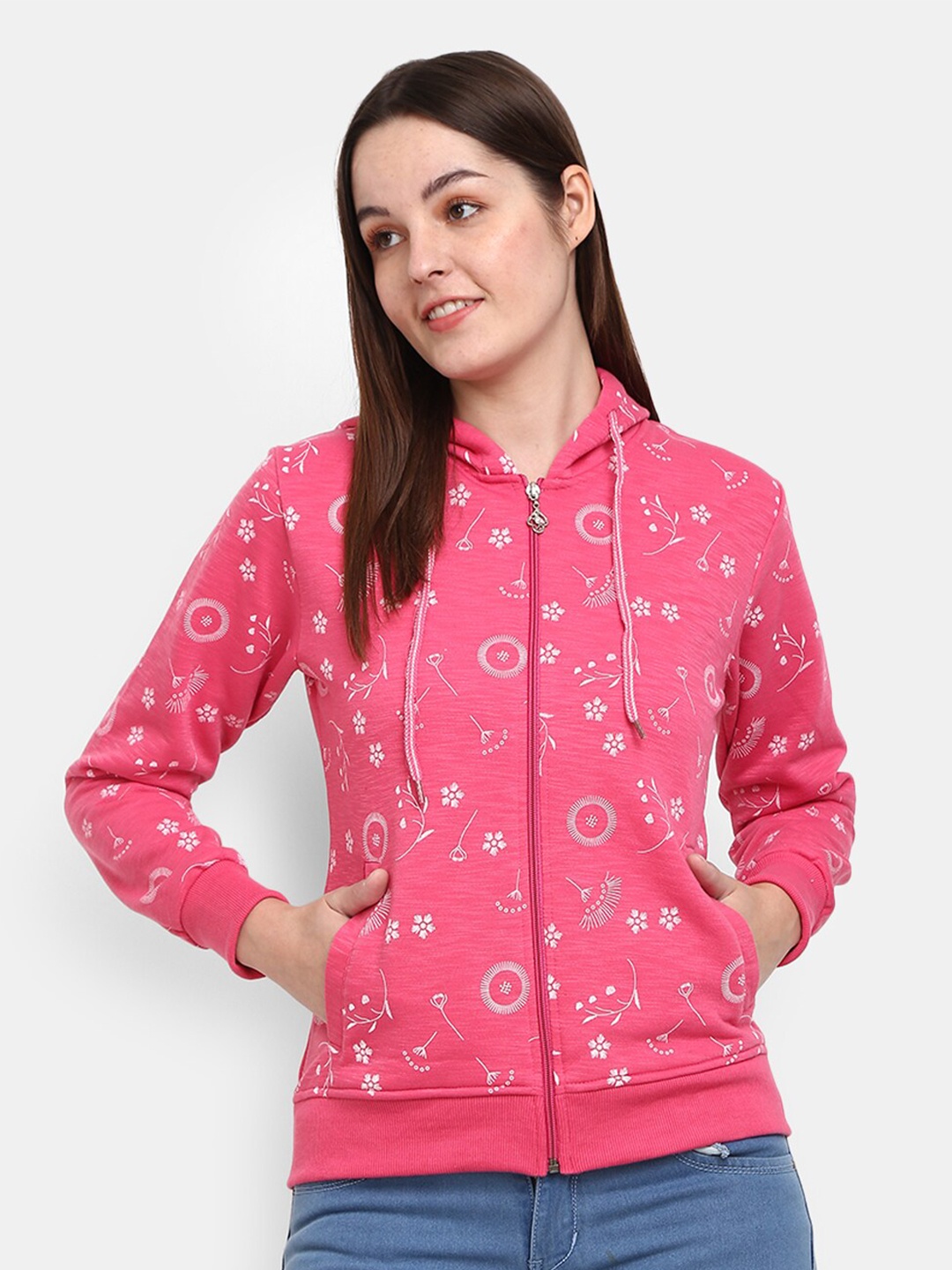

V-Mart Women Fuchsia Cotton Printed Sweatshirt