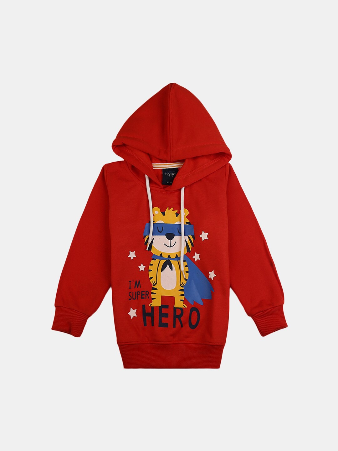 

V-Mart Boys Orange Printed Hooded Cotton Sweatshirt